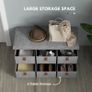 Shoe Storage Bench with Cushion and 6 Fabric Drawers for Entryway Image 4