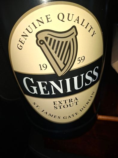 Giant Plastic Classic Guinness Extra Stout Bottle Geniuss Beer Bottle money box or Tips Bottle,