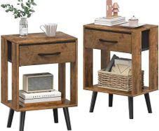 Bedside Table with Drawer Set of 2, 40 x 30 x 60.3 cm