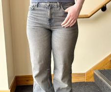 Zara Mid Rise Straight Leg Jeans, Grey Jeans / Size 10