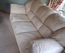 Genuine leather cream sofa