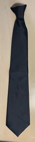 Black Clip-on Tie. Manufactured by Caulwell Club Ties. 49 cm long