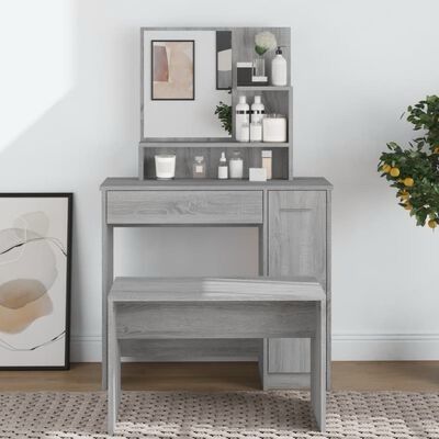 MULTIPLE COLOURS AVAILABLE Dressing Table with Mirror Grey Sonoma 86.5x35x136 cm