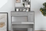MULTIPLE COLOURS AVAILABLE Dressing Table with Mirror Grey Sonoma 86.5x35x136 cm