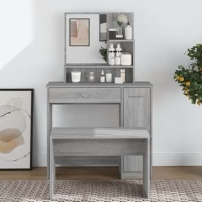 MULTIPLE COLOURS AVAILABLE Dressing Table with Mirror Grey Sonoma 86.5x35x136 cm