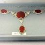 Carnelian & Marcasite Drop Necklace Image 4