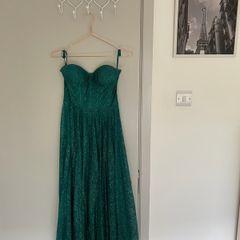 Green sparkling wedding guest dress