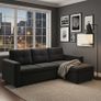 Black velvet Corner Sofa Bed Storage, 215cm Image 3