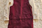Girls School Wine Pinafore 5-6 Years + FREE Shirt and Cardigan