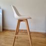 2 Modern White & Wood Kitchen Bar Stools Image 6