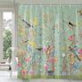 Shower Curtain Green Mould Proof Resistant Waterproof Bird Floral Bathroom Curtains with 12 hooks Quick-Drying Weighted 180x180cm (71x71Inch) Polyester Shower Curtains for Bathroom Wet Room Tub Image 2