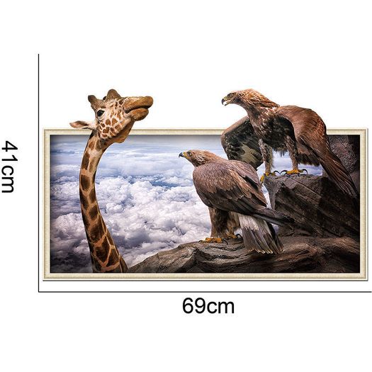 3D Removable Giraffe Owl Coast Wall Sticker Art Vinyl Decal Home Room Decor