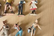 8 x 1960s Britains Crescent, 2 x Hong Kong farming figures. 10 total