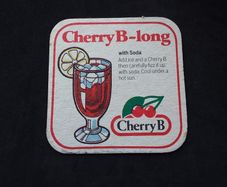 Cherry B - Long With Soda - Vintage 1980s Beer Mat/Coaster
