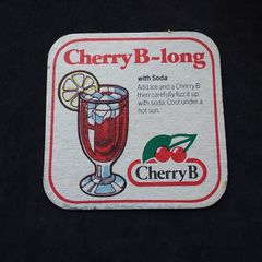 Cherry B - Long With Soda - Vintage 1980s Beer Mat/Coaster
