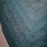 Handmade crochet triangle wool shawl wrap. Teal and mint gradient ombre shawl Image 3