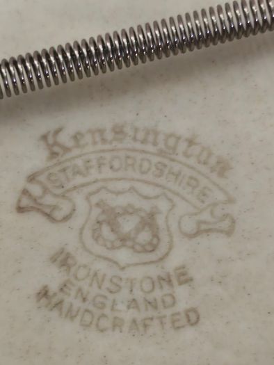 Kensington Staffordshire England Ironstone Hyde Park Platter as hanging plate is some chips at the edges