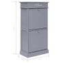 Shoe Cabinet Grey 50x28x98 cm Paulownia Wood Image 5