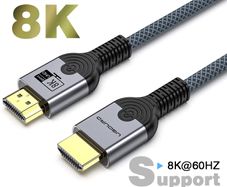 5m (8K) HDMI 2.1 Cable Copper Wire Core Cable 8K@60Hz HDR 4K@240/160/144/120/60Hz UHD Ultra High Definition Video Cable for Laptop TV