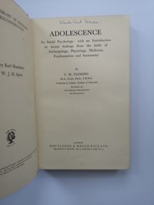 Adolescence: Its Social Psychology: With the Introduction to Recent Findings From the Field of Anthropology, Physiometrics and Sociometry