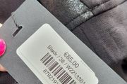 Peruzzi black viscose leggings with faux leather side stripe - Sz 10 UK - Bnwt Rrp 85