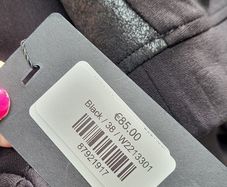 Peruzzi black viscose leggings with faux leather side stripe - Sz 10 UK - Bnwt Rrp 85