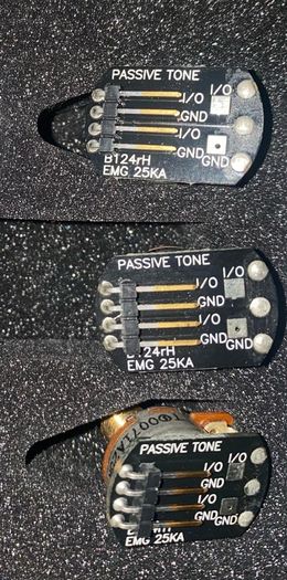 Emg 25k passive tone Pot SOLDERLESS replacement potentiometer brand new