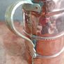 Antique French copper pitcher with brass handle Image 4