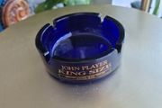 JHON PLAYER KING SIZE Cigarette dark blue  glass Ashtray Vintage old collectors ashtray new condition  bar pub memorabilia man shed home garden great present  colectebels pottery Whiskey rare