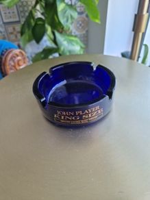 JHON PLAYER KING SIZE Cigarette dark blue  glass Ashtray Vintage old collectors ashtray new condition  bar pub memorabilia man shed home garden great present  colectebels pottery Whiskey rare