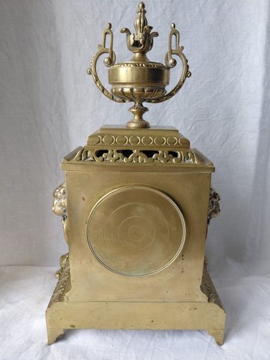 Ornate Antique Mantel Clock Solid Brass circa 1900s Working Beautiful solid