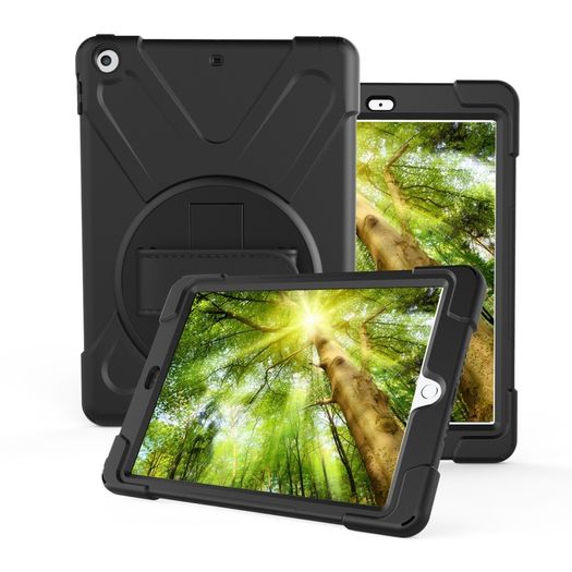 For Samsung Galaxy Tab S6 360 Degree Rotation PC + Silicone Protective Case with Holder & Hand-strap Light Green