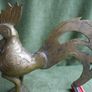 Vintage Heavy Brass Rooster 10" x 9" Image 2