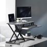 Standing 81 cm Desk Converter Height Adjustable Riser Sit to Stand Dual Monitor and Laptop Workstation with Wide Keyboard Tray Black DESK-V000K Image 2