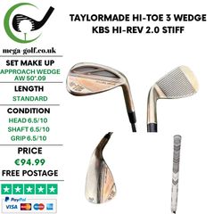 Taylormade Hi-Toe 3 Wedge Aw 50 Degree.09 / Kbs Hi-Rev 2.0 Stiff