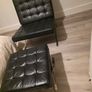100% leather barcelona chair+ footstool Image 3