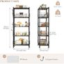 5-Shelf Shelving Unit with Height Adjustable Shelves, Metal Shelves for Storage, Heavy Duty Wire Shelf Unit for Living Room, Kitchen, Garage (Black) Image 2