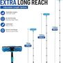 11FT(3.3m) Window Cleaning Equipment,Window Cleaner,Telescopic Window Squeegee Cleaner with Long Handle,2-in-1 window cleaning kit for Home, Shower, Car, RV, Upstairs Windows & Solar Panels Image 6