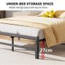 Double Bed Frame with Storage Headboard, 4ft6 Metal Upholstered Platform Bed Frame Double Bed/Under Bed Storage/No Box Spring Needed, Dark Gray Image 3