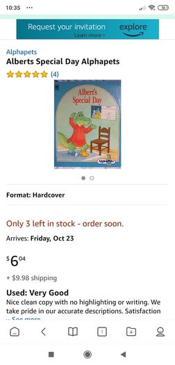 Vintage book Albert's Special Day published in 1990