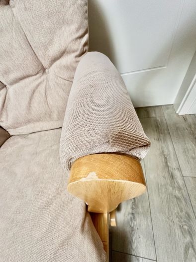 Babylo Milan Glider Armchair Chair With Ottoman Footstool - Natural