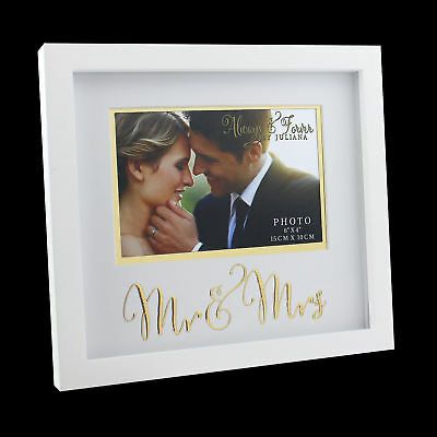 Always and Forever MR AND MRS Gold Words Wedding Photo Frame