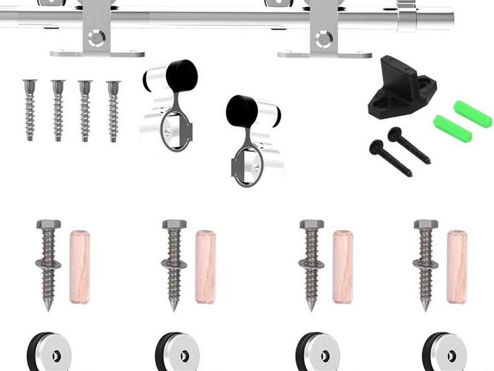 6FT 183cm Sliding Barn Door Hardware Kit Stainless Steel Track Rail