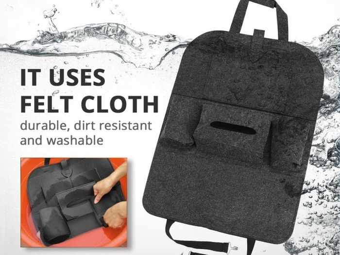 New Car Seat Storage Bag Back Seat Organizer Box Pad Cups Drink Holder Fabric Child Anti-kick Car Accessories Car Decoration