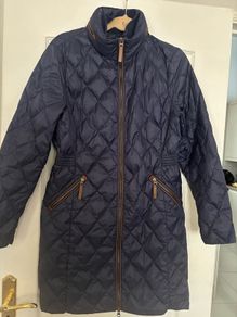 Navy Diamond Quilted Coat