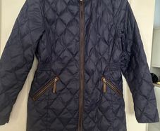 Navy Diamond Quilted Coat