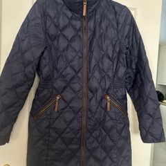 Navy Diamond Quilted Coat