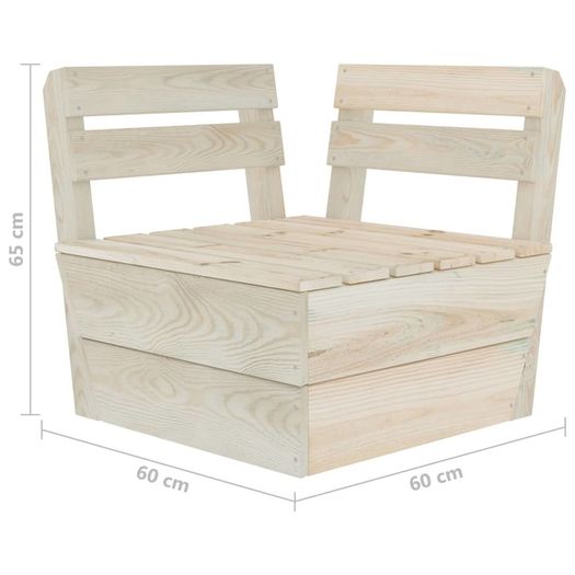 Garden 2-Seater Pallet Sofa Impregnated Spruce Wood