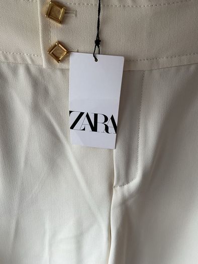 trousers Bnwt Zara cream barrel shape trousers size large