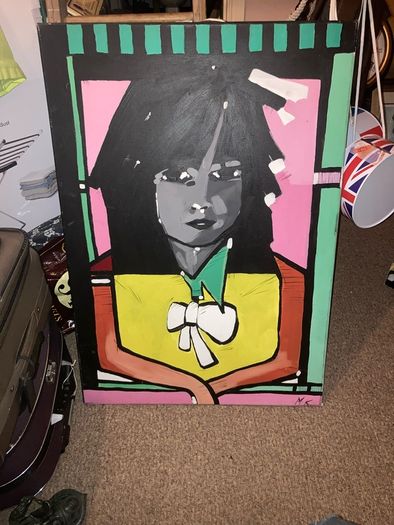 Collection modern art paintings signed m.k